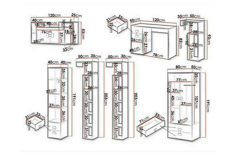 White - Møbler - Senger - Møbelsett til soverom