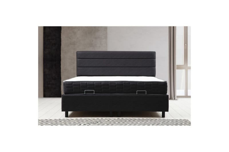 Madrass, Underdel og Hodegjerde Sonyi Sett Antrasitt - 120 x 114 x 200 cm - Møbler - Senger - Sengeramme & sengestamme