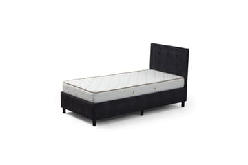 Madrass, Underdel og Hodegjerde Pilode Set Antrasitt - 120 x 107 x 204 cm - Møbler - Senger - Sengeramme & sengestamme