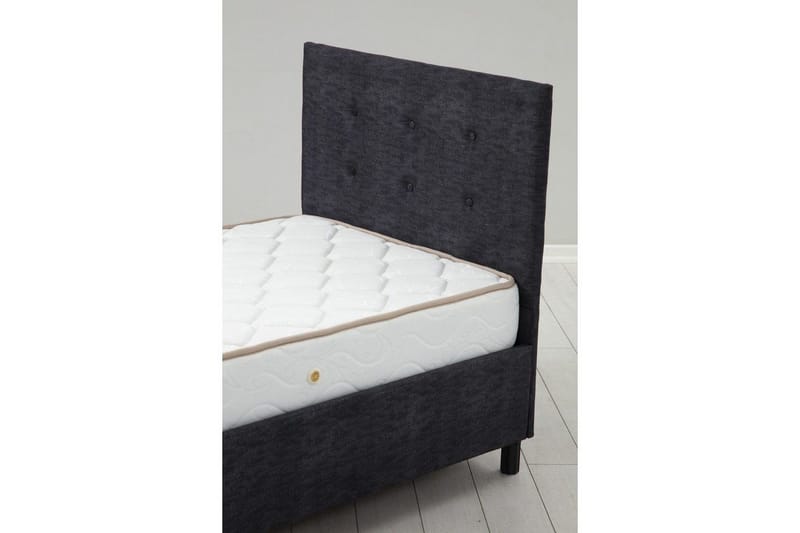Madrass, Underdel og Hodegjerde Pilode Set Antrasitt - 120 x 107 x 204 cm - Møbler - Senger - Sengeramme & sengestamme