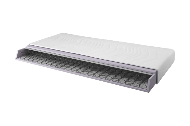 Agat Springfjærmadrass 90x200 Bonell Mjuk, Hvit