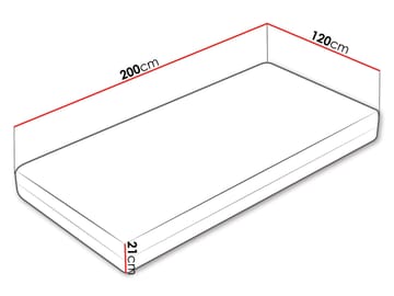Brylan springfjærmadrass 120x200 cm - hvit - Møbler - Senger - Madrasser - Overmadrass
