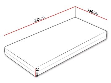 Brylan springfjærmadrass 160x200 cm - hvit - Møbler - Senger - Madrasser - Overmadrass