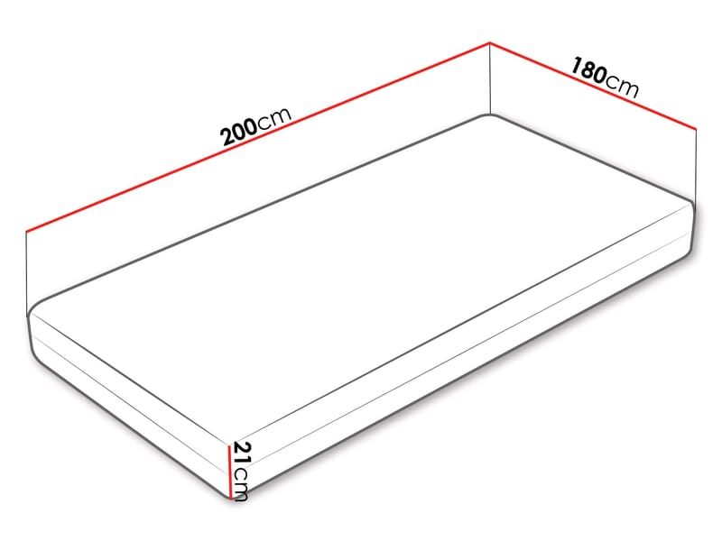 Brylan springfjærmadrass 180x200 cm - hvit - Møbler - Senger - Madrasser - Overmadrass