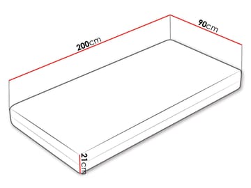 Brylan springfjærmadrass 90x200 cm - hvit - Møbler - Senger - Madrasser - Overmadrass