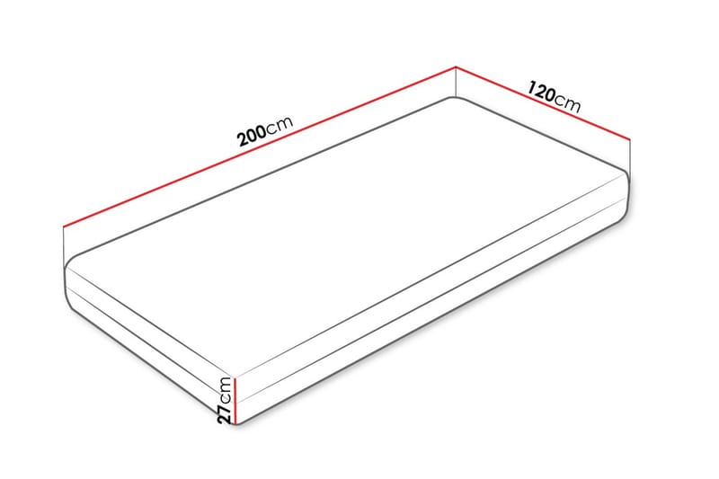Ervalla Fjærmadrass 120x200 cm - Hvit - Møbler - Senger - Madrasser - Springfjærmadrass & rammemadras