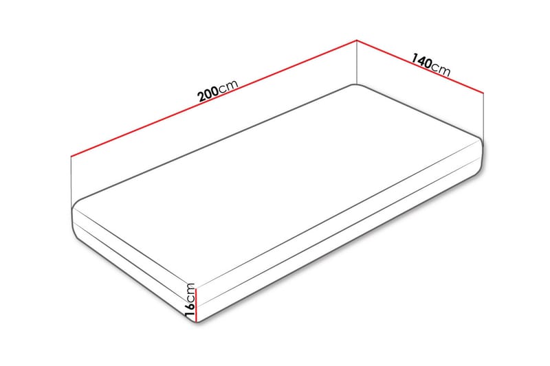 Fynlee Skummadrass 140x200 cm - Hvit - Møbler - Senger - Madrasser - Skummadrass