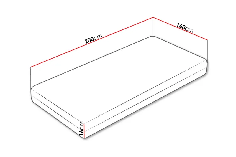 Fynlee Skummadrass 160x200 cm - Hvit - Møbler - Senger - Madrasser - Skummadrass