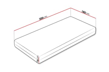 Fynlee Skummadrass 180x200 cm - Hvit - Møbler - Senger - Madrasser - Skummadrass
