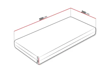 Fynlee Skummadrass 200x200 cm - Hvit - Møbler - Senger - Madrasser - Skummadrass