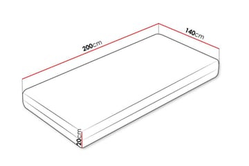 Gabri Skummadrass 140x200 cm - Hvit - Møbler - Senger - Madrasser - Skummadrass