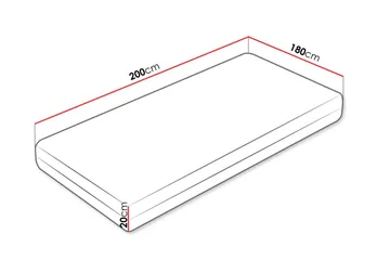 Gabri Skummadrass 180x200 cm - Hvit - Møbler - Senger - Madrasser - Skummadrass