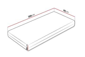 Gabri Skummadrass 90x200 cm - Hvit - Møbler - Senger - Madrasser - Skummadrass