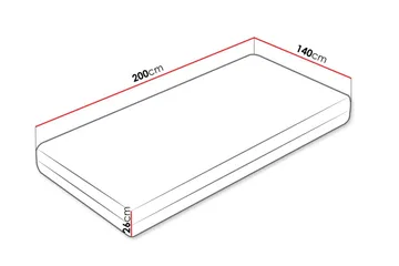 Hoefler Skummadrass 140x200 cm - Hvit - Møbler - Senger - Madrasser - Skummadrass