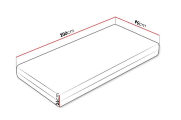 Hoefler Skummadrass 90x200 cm - Hvit - Møbler - Senger - Madrasser - Skummadrass