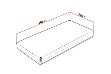 Madrass Mebane Hard 200x200 cm - Hvit - Møbler - Senger - Madrasser - Overmadrass