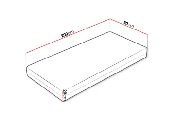 Madrass Mebane Hard 90x200 cm - Hvit - Møbler - Senger - Madrasser - Overmadrass