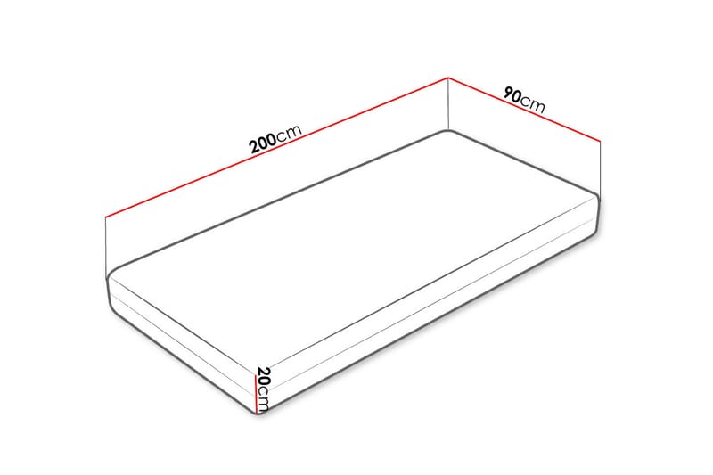 Madrass Mebane Hard 90x200 cm - Hvit - Møbler - Senger - Madrasser - Overmadrass
