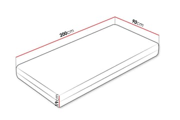 Milleryr Skummadrass 90x200 cm - Hvit - Møbler - Senger - Madrasser - Skummadrass