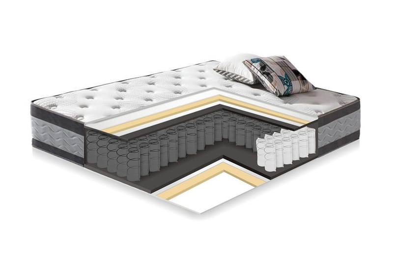 Fjermadrass HARMONY DUO 160x200xH27cm - Hvit - Møbler - Senger - Madrasser - Overmadrass