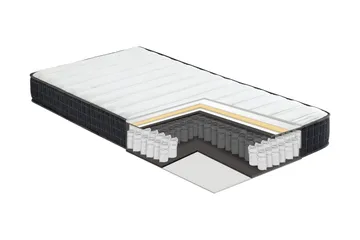 Fjermadrass Harmony Uno Pocket 160x200xh20 cm - Hvit/Grå - Møbler - Senger - Madrasser - Overmadrass