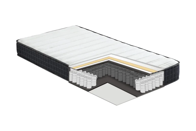 Fjermadrass Harmony Uno Pocket 160x200xh20 cm - Hvit/Grå - Møbler - Senger - Madrasser - Overmadrass