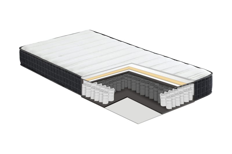 Fjermadrass Harmony Uno Pocket 160x200xh20 cm - Hvit/Grå - Møbler - Senger - Madrasser - Overmadrass