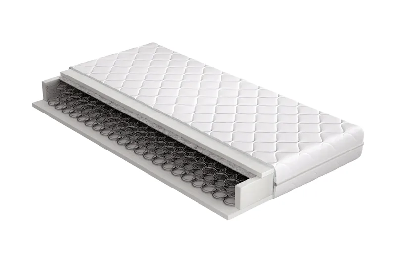 Kostic Overmadrass 180x200 cm i Stoff med Metalldetaljer, Hvit