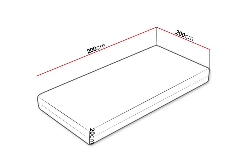 Madrass Mardati Hard 200x200 cm - Hvit - Overmadrass