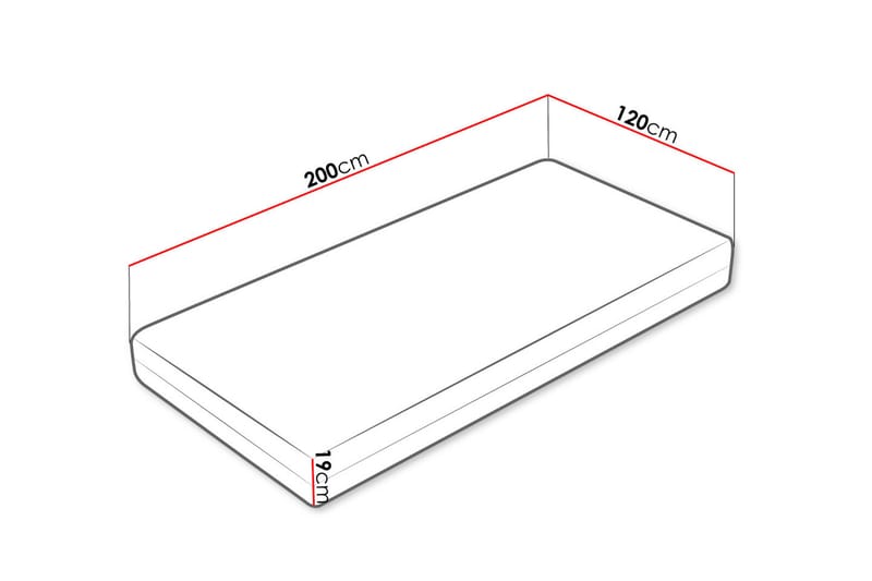 Madrass Mebane 120x200 cm - Hvit - Overmadrass