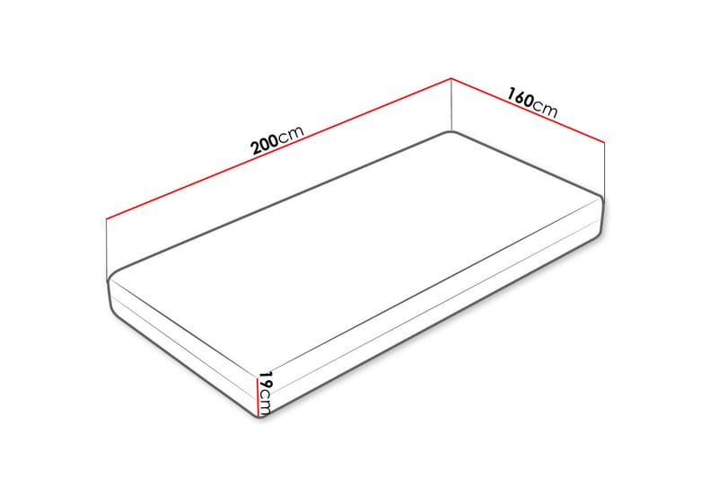 Madrass Mebane 160x200 cm - Hvit - Overmadrass