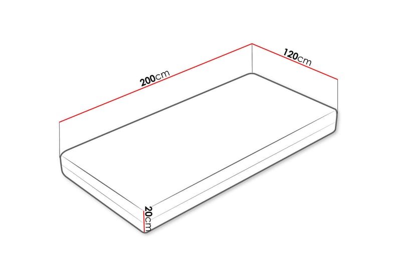 Madrass Mebane Hard 120x200 cm - Hvit - Overmadrass