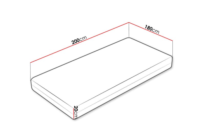 Madrass Mebane Hard 180x200 cm - Hvit - Overmadrass