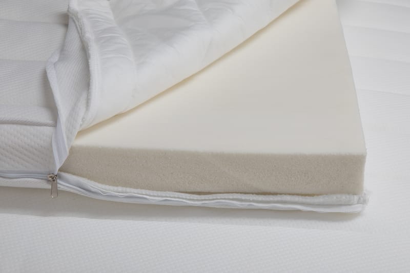 Overmadrass 8cm 180x200 Svært elastisk skum 53 kg/m³ - Beige/Hvit - Overmadrass