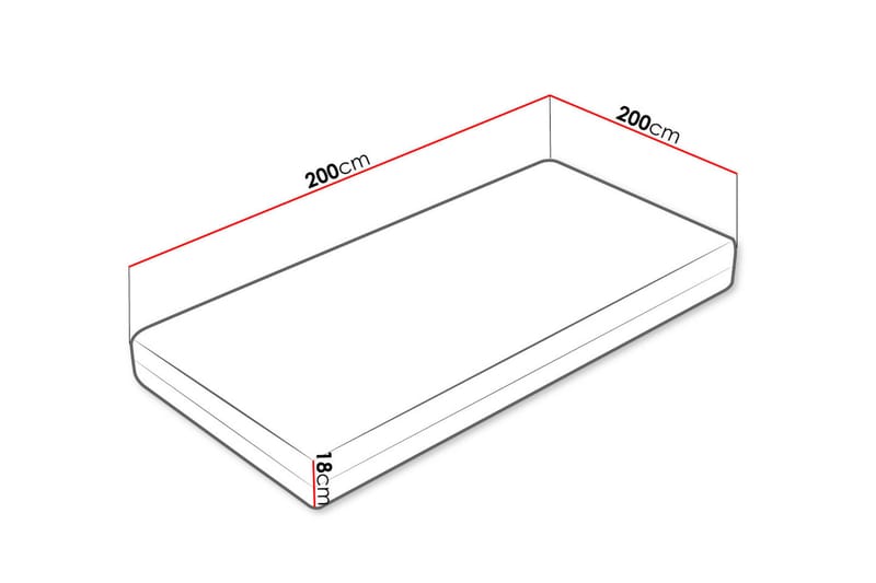 Skummadrass Tulalip Vinter Sommar 200x200 cm - Hvit - Overmadrass