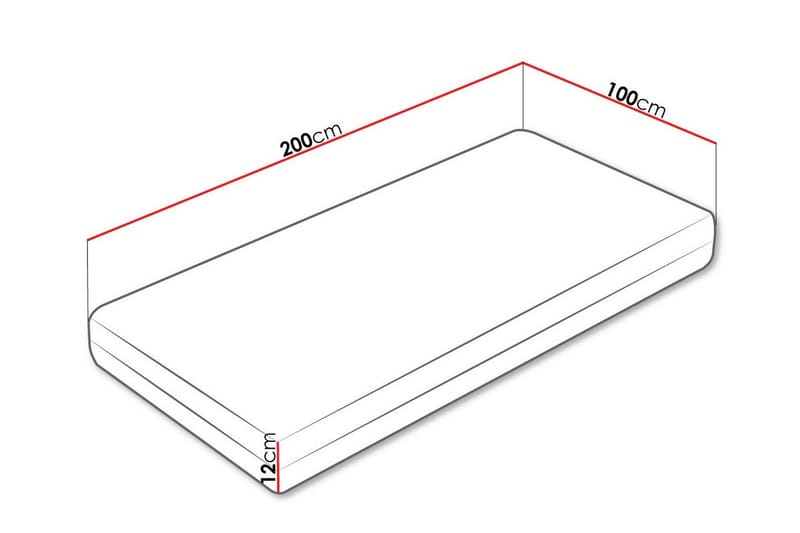 Skummadrass Derry 100x200 cm - Møbler - Senger - Madrasser - Skummadrass