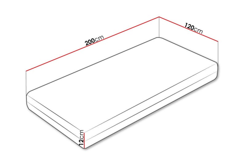 Skummadrass Derry 120x200 cm - Hvit - Skummadrass