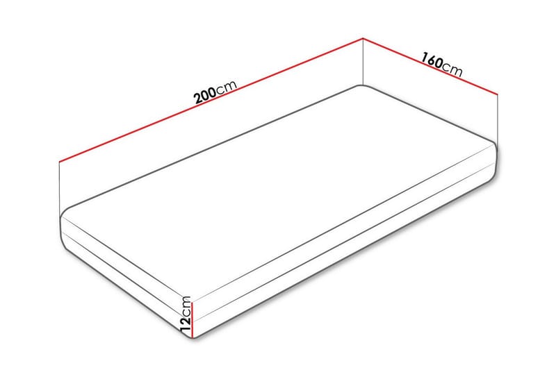 Skummadrass Derry 160x200 cm - Hvit - Skummadrass