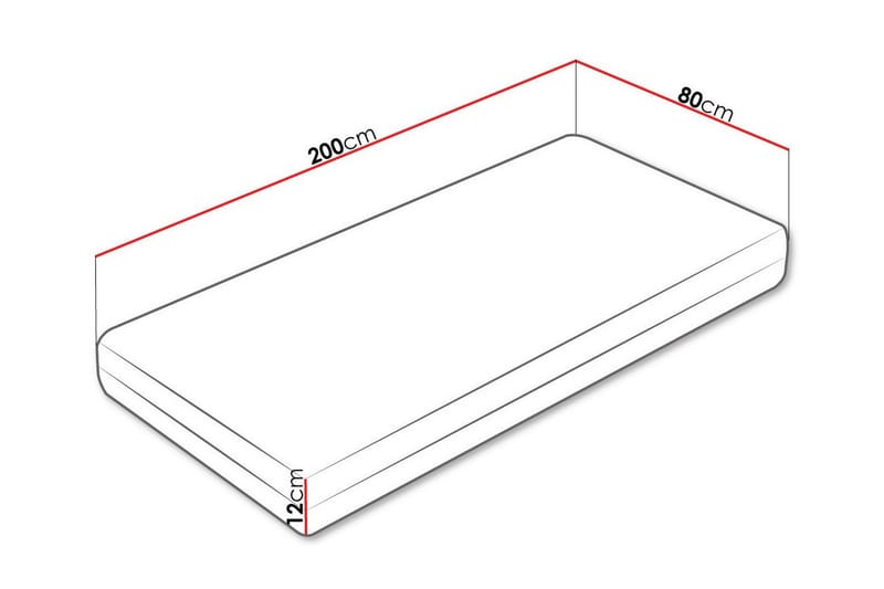 Skummadrass Derry 80x200 cm - Hvit - Skummadrass