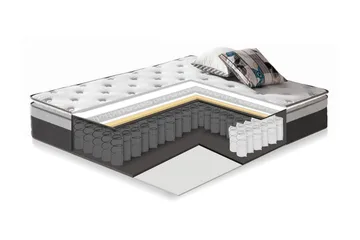 Fjermadrass HARMONY TOPPOCKET 120x200xH33cm - Hvit/Grå - Møbler - Senger - Madrasser - Overmadrass