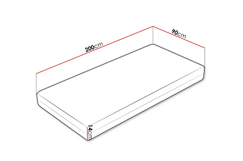 Profi Madrass 90x200 cm - Hvit - Møbler - Senger - Madrasser - Springfjærmadrass & rammemadras