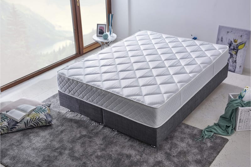 Springfjærmadrass 100x200 cm - Hvit - Møbler - Senger - Madrasser - Springfjærmadrass & rammemadras