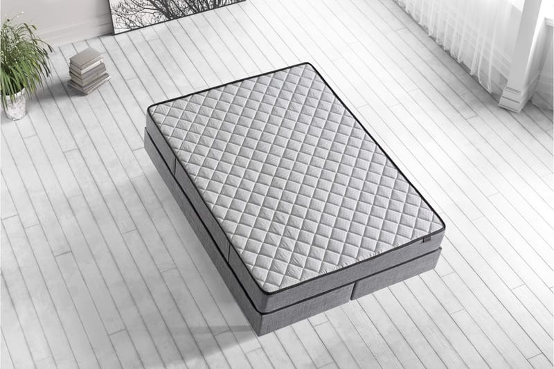 Springfjærmadrass 100x200 cm - Hvit/Grå - Møbler - Senger - Madrasser - Springfjærmadrass & rammemadras