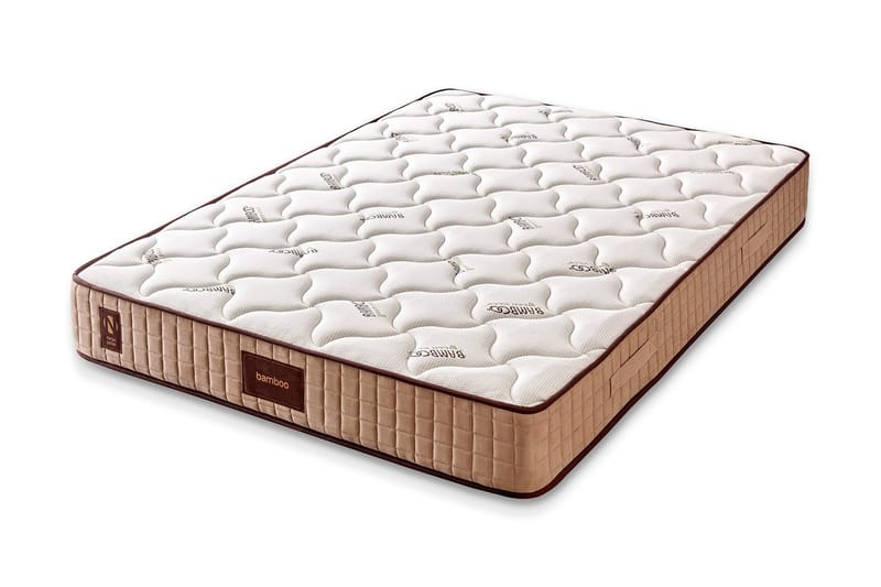 Springfjærmadrass 120x200 cm, Hvit/Beige