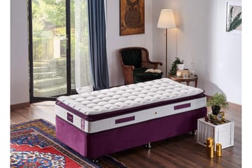 Springfjærmadrass 120x200 cm - Hvit/Lila - Møbler - Senger - Madrasser - Springfjærmadrass & rammemadras