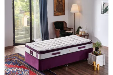 Springfjærmadrass 120x200 cm - Hvit/Lila - Møbler - Senger - Madrasser - Springfjærmadrass & rammemadras