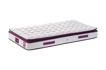 Springfjærmadrass 120x200 cm - Hvit/Lila - Møbler - Senger - Madrasser - Springfjærmadrass & rammemadras