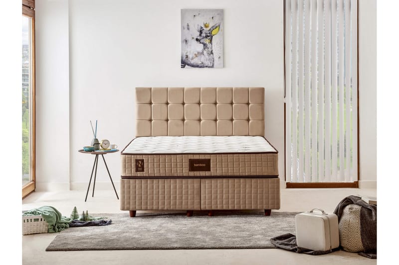 Springfjærmadrass 140x190 cm - Hvit/Beige - Møbler - Senger - Madrasser - Springfjærmadrass & rammemadras