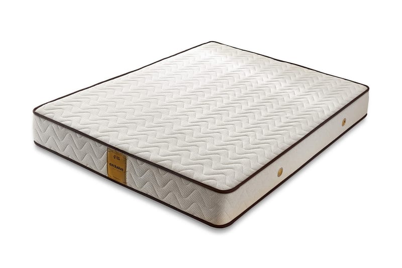 Springfjærmadrass 140x190 cm, Hvit/Brun