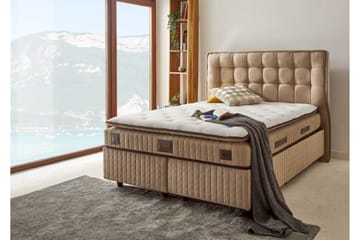Springfjærmadrass 140x190 cm - Hvit/Brun - Møbler - Senger - Madrasser - Springfjærmadrass & rammemadras
